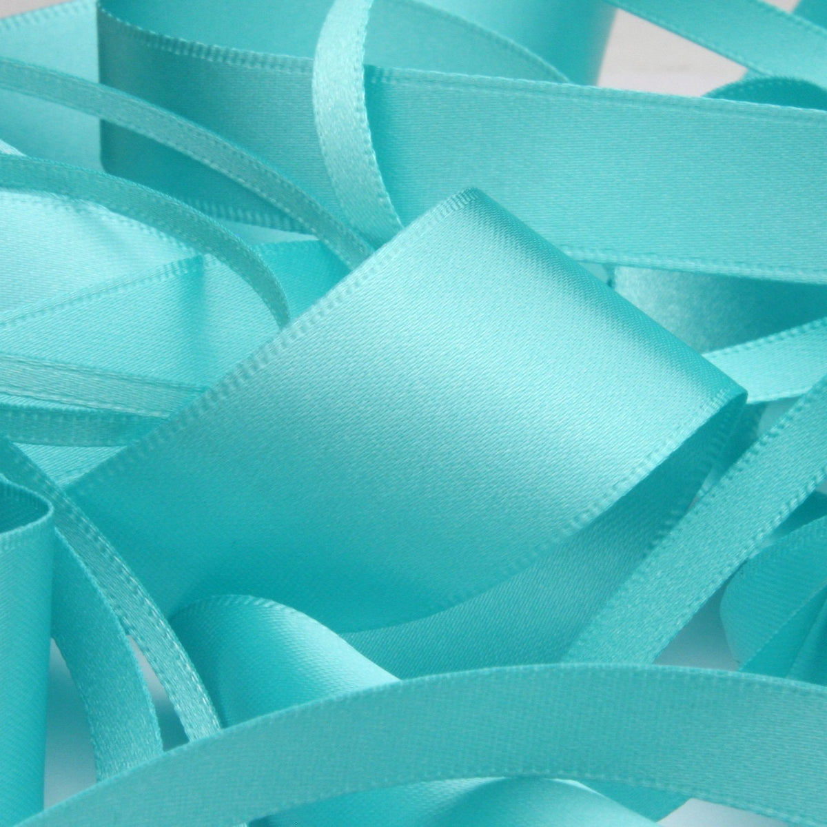 FUJIYAMA RIBBON [Sample] Polyester Double-Face Satin Ribbon (FY-242) 3mm 3 Meters Cut Mint Blue