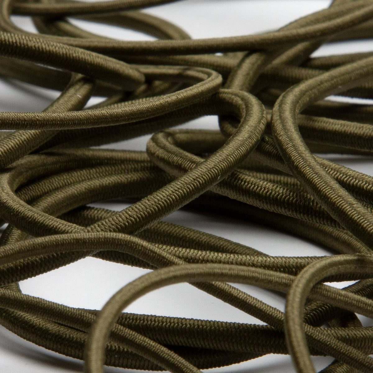 FUJIYAMA RIBBON [Sample] Polyester Elastic Cord (FY-6282) 3mm 3 Meters Cut Olive Drab