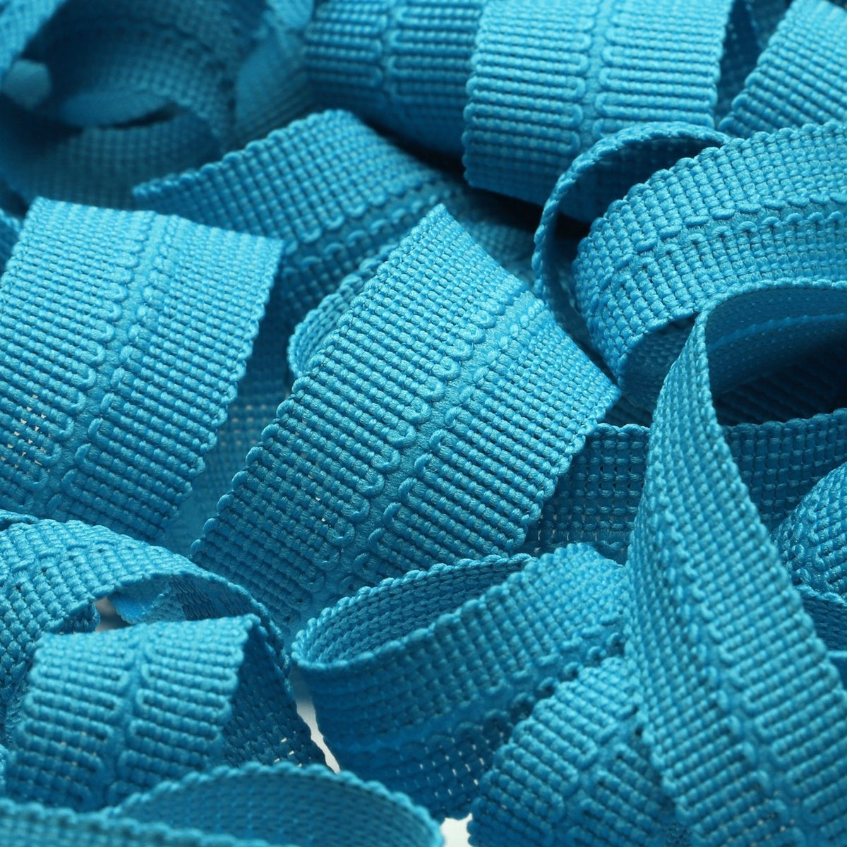 FUJIYAMA RIBBON [Sample] Polyester Knit Binder Tape (FY-4606B) 7x7mm 3 Meters Cut Cyan Blue