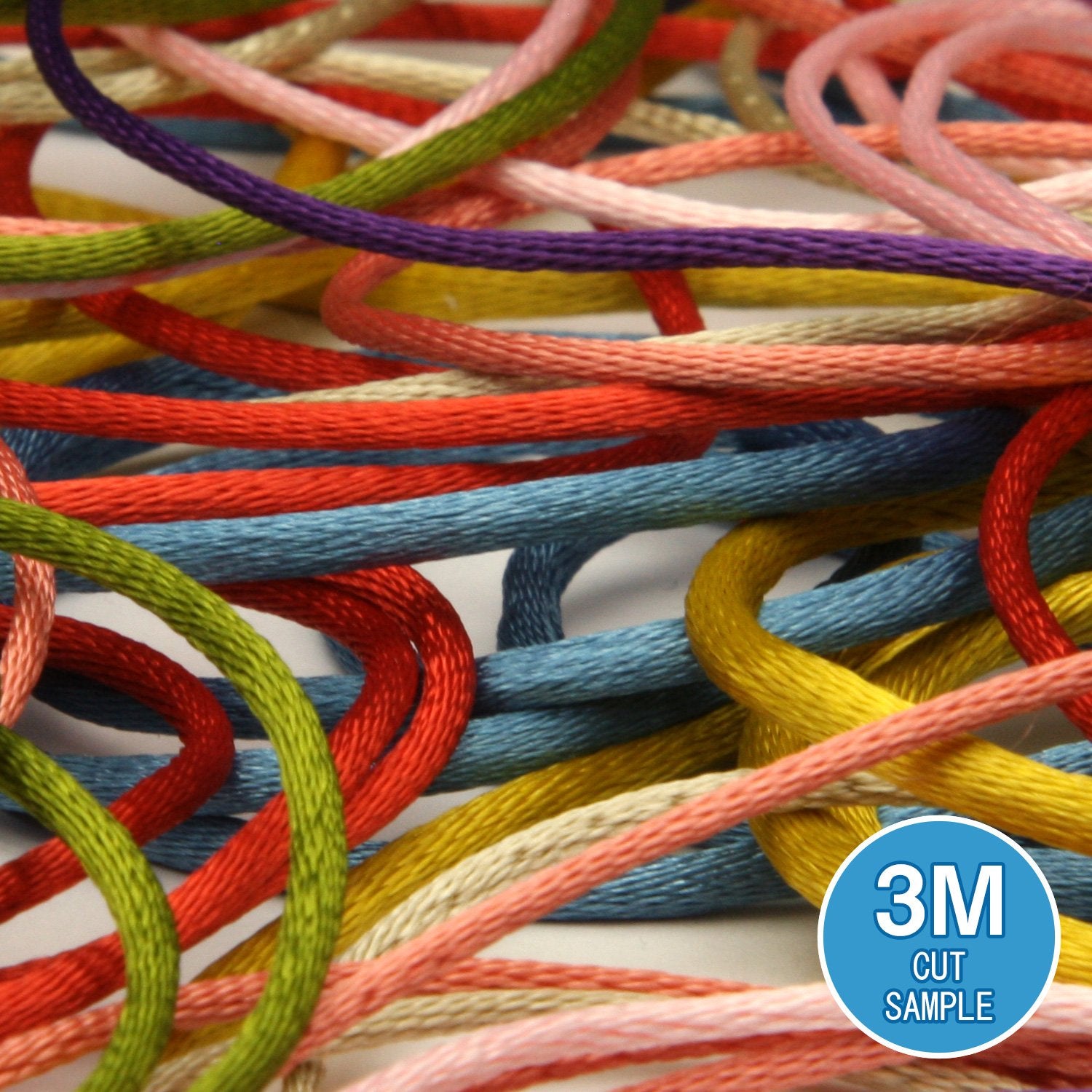 FUJIYAMA RIBBON [Sample] Polyester Satin Cord (FY-6200) approx.1.5mm 3 Meters Cut