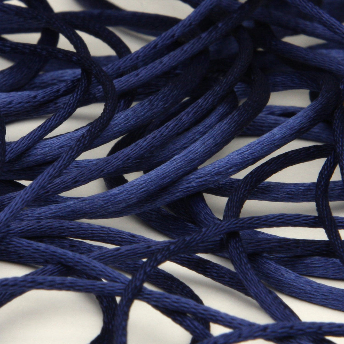 FUJIYAMA RIBBON [Sample] Polyester Satin Cord (FY-6200) approx.1.5mm 3 Meters Cut Dark Blue