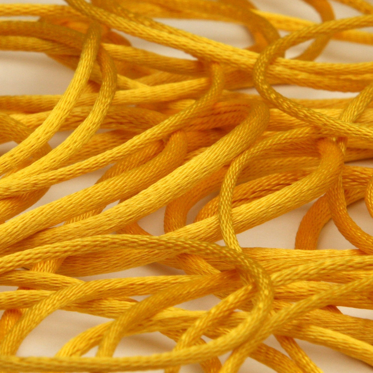 FUJIYAMA RIBBON [Sample] Polyester Satin Cord (FY-6200) approx.1.5mm 3 Meters Cut Yellow
