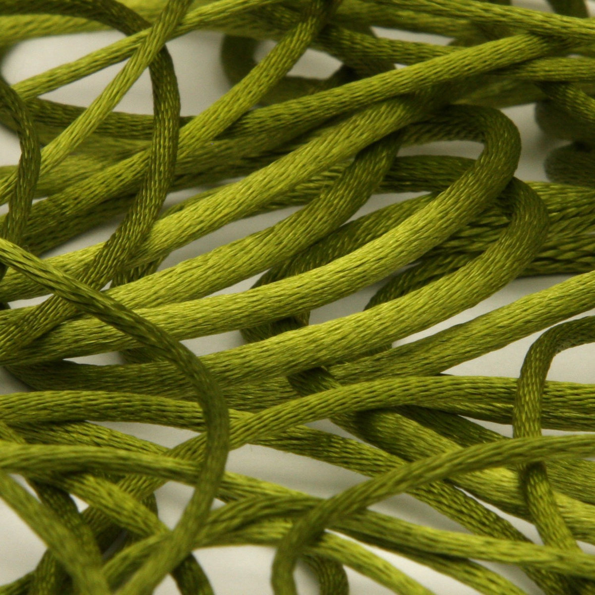 FUJIYAMA RIBBON [Sample] Polyester Satin Cord (FY-6200) approx.2mm 3 Meters Cut Light Olive