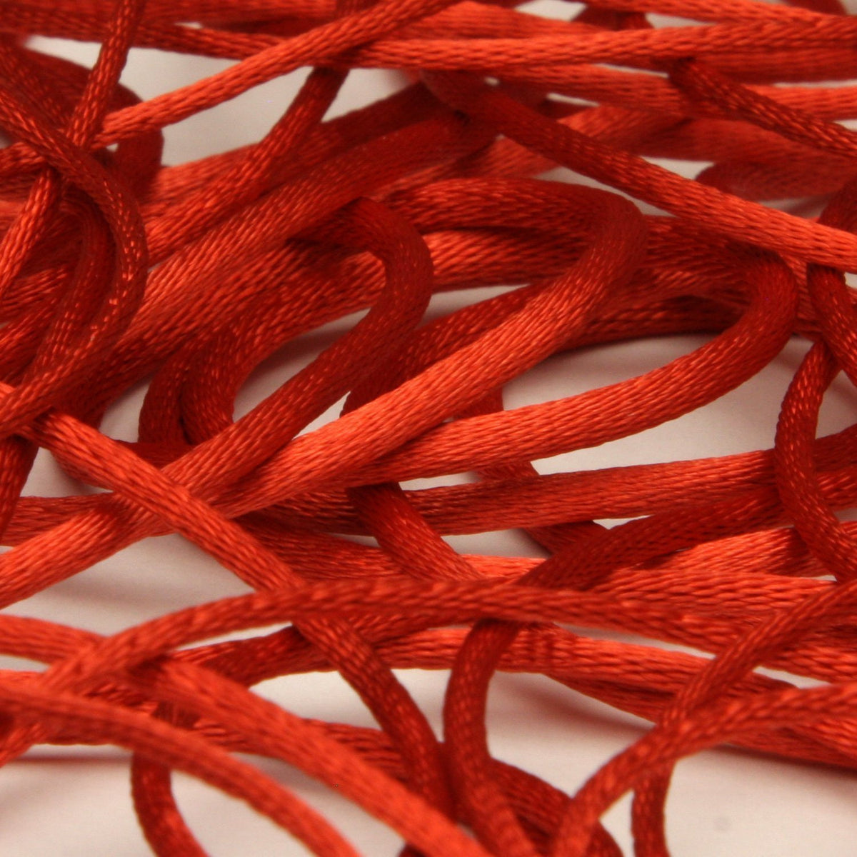FUJIYAMA RIBBON [Sample] Polyester Satin Cord (FY-6200) approx.2mm 3 Meters Cut Orange Red