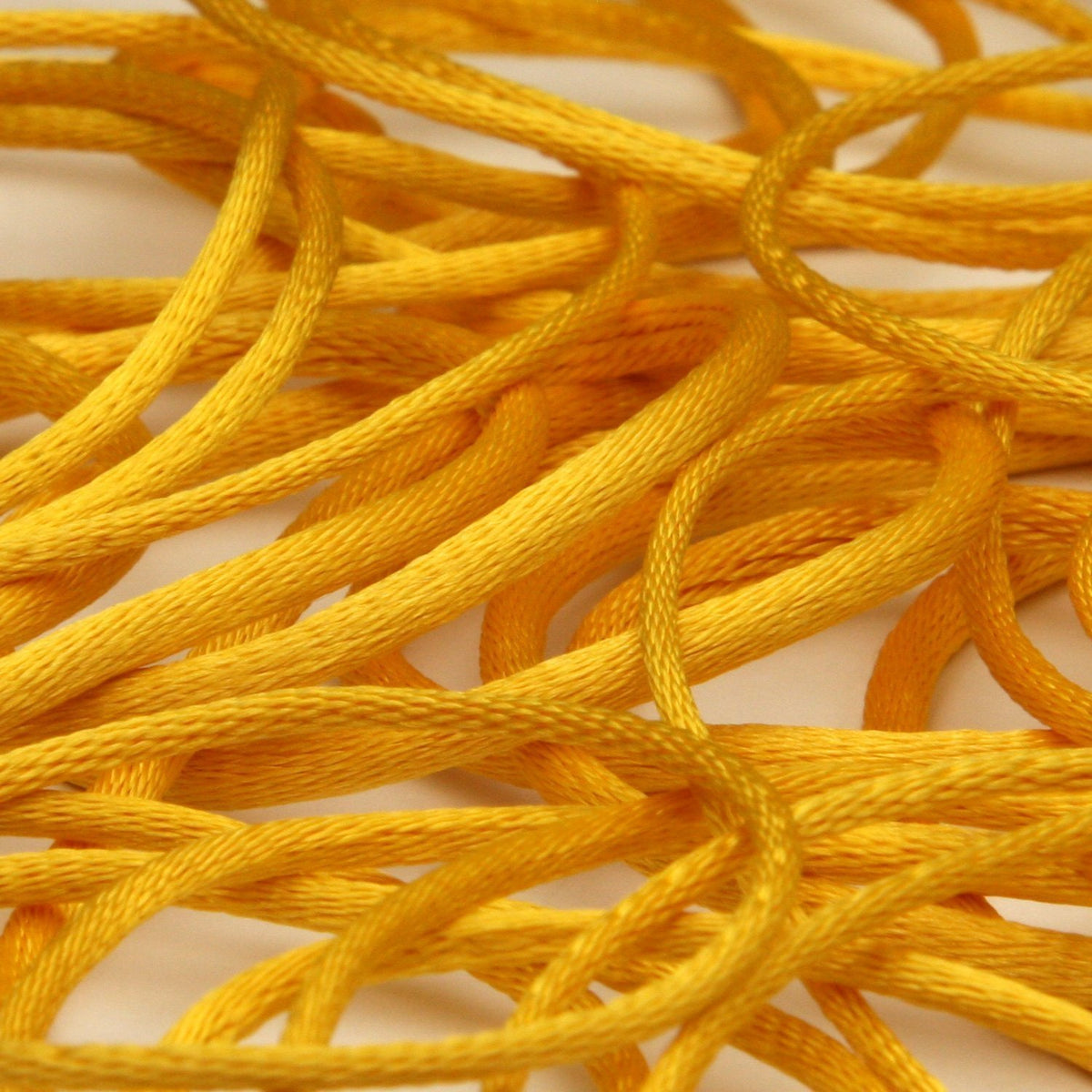 FUJIYAMA RIBBON [Sample] Polyester Satin Cord (FY-6200) approx.2mm 3 Meters Cut Yellow
