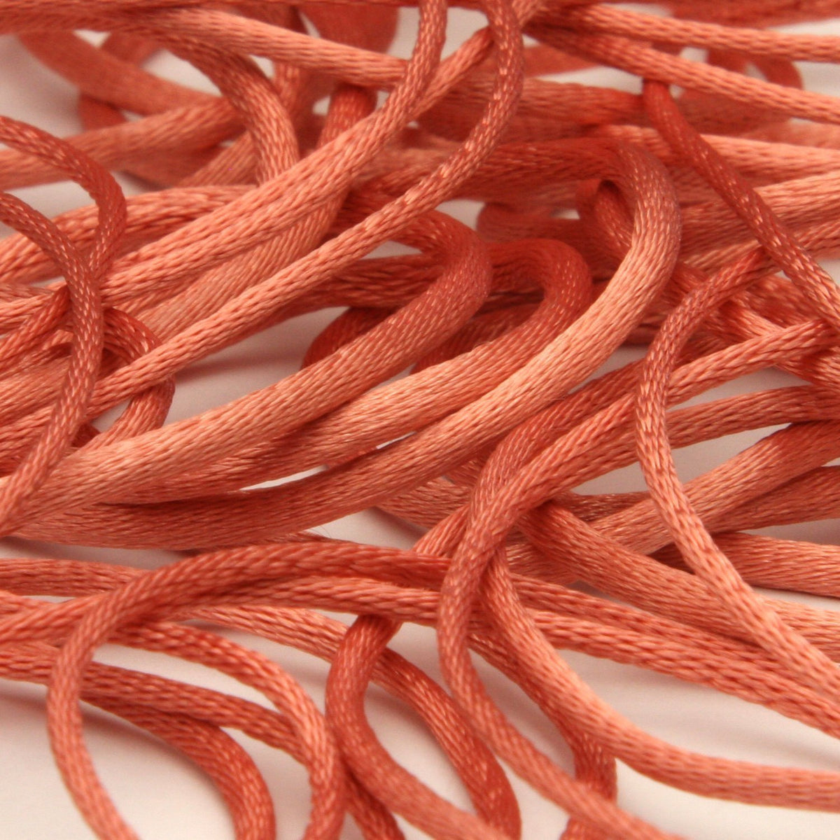 FUJIYAMA RIBBON [Sample] Polyester Satin Cord (FY-6200) approx.3mm 3 Meters Cut Coral Pink