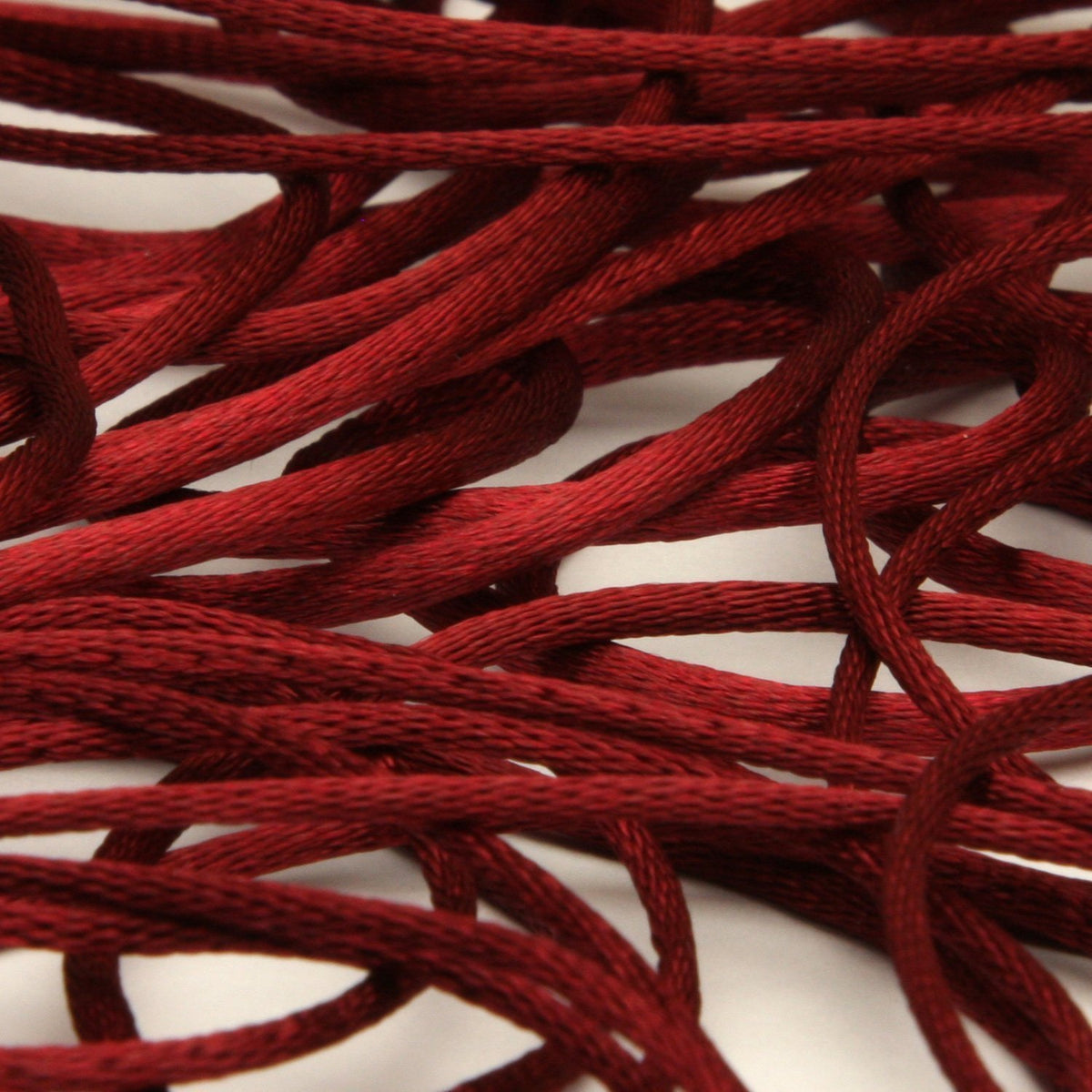 FUJIYAMA RIBBON [Sample] Polyester Satin Cord (FY-6200) approx.3mm 3 Meters Cut Dark Red