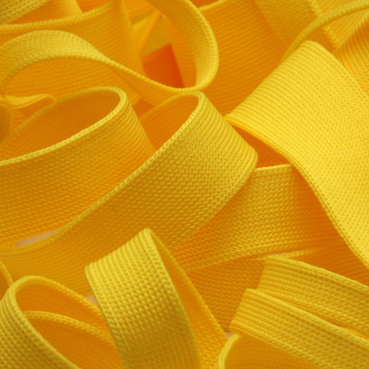 FUJIYAMA RIBBON [Sample] Polyester Thin Knit Tape (FY-210) 12mm 3 Meters Cut Yellow