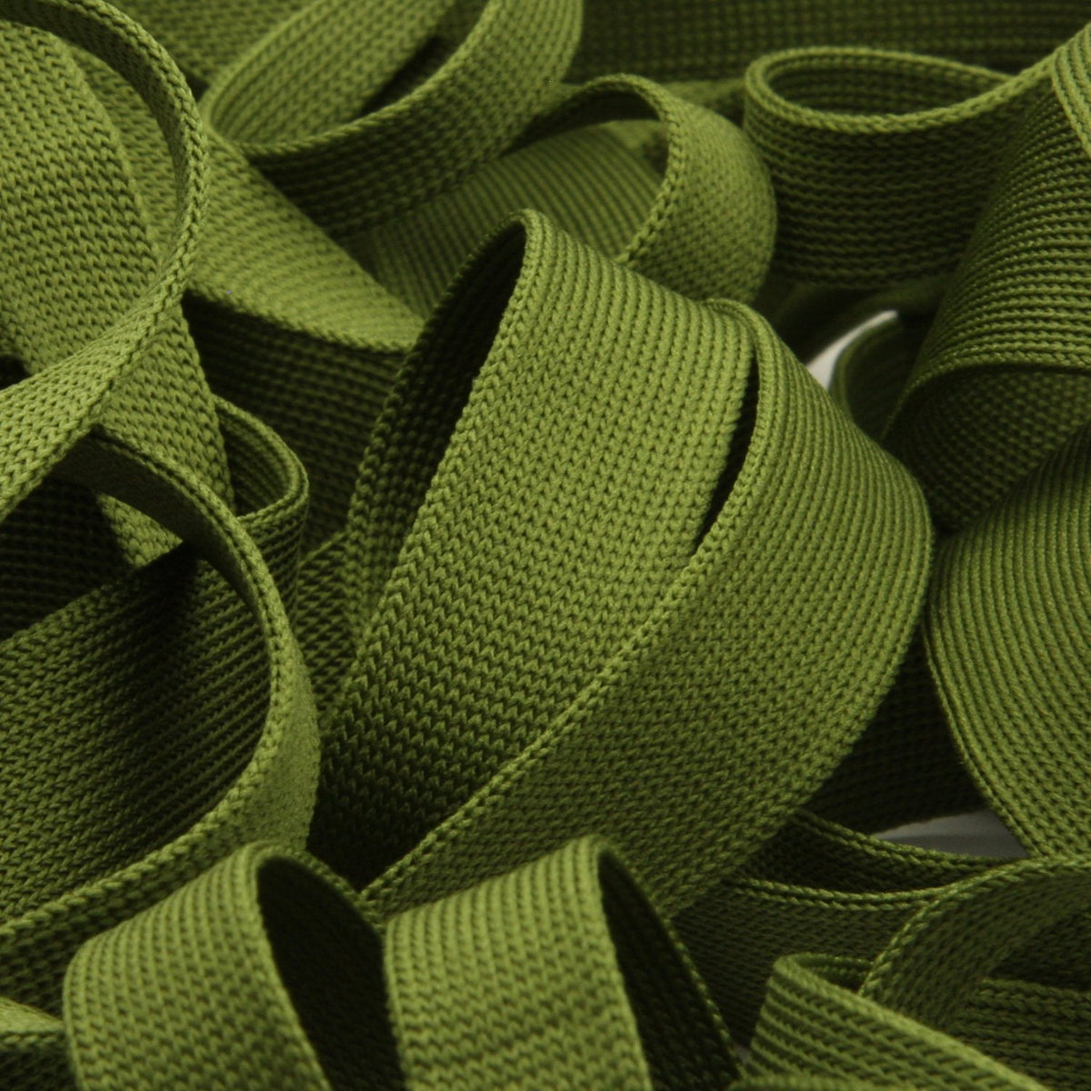 FUJIYAMA RIBBON [Sample] Polyester Thin Knit Tape (FY-210) 6mm 3 Meters Cut Olive Green