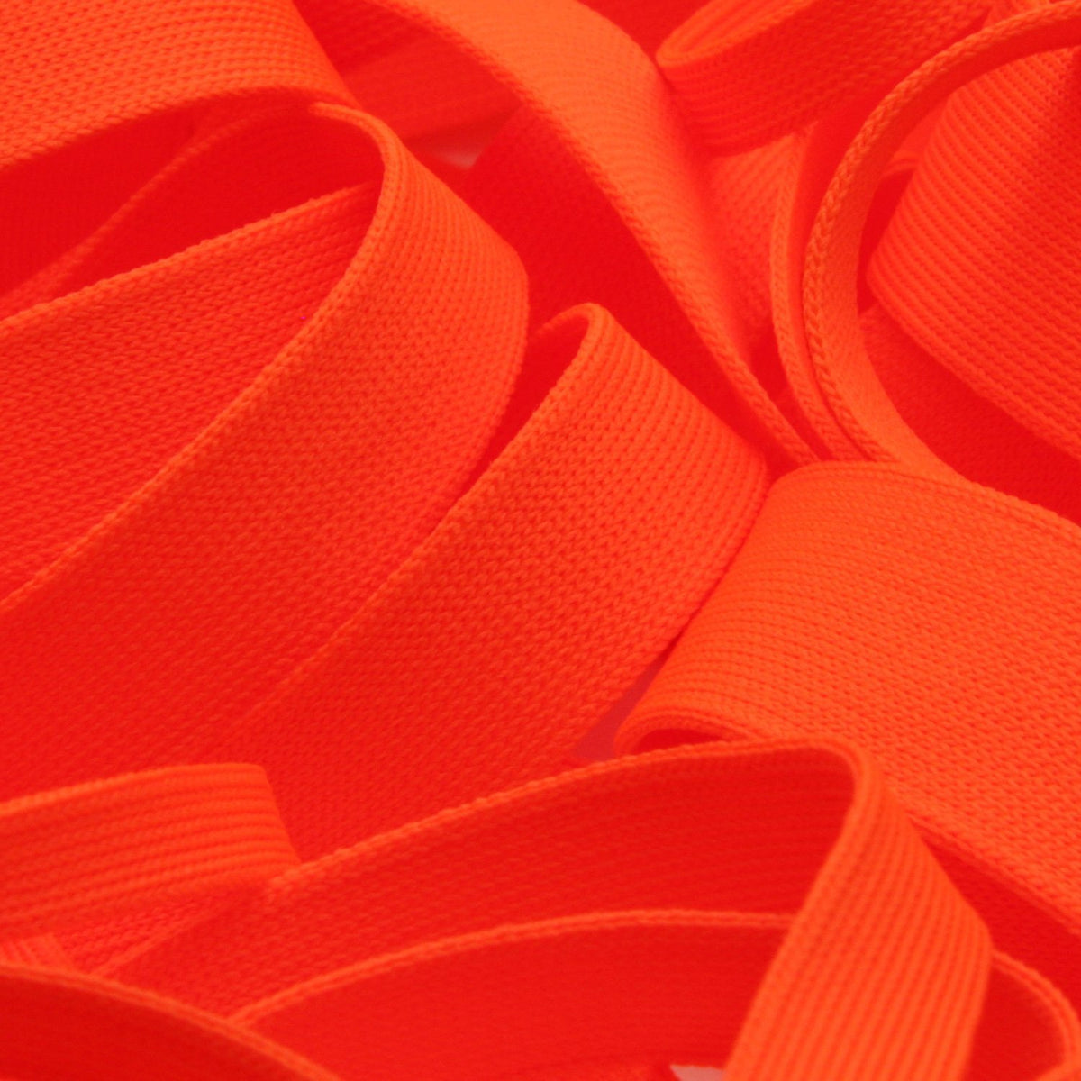 FUJIYAMA RIBBON [Sample] Polyester Thin Knit Tape (FY-210F) 6mm 3 Meters Cut Fluorescence Orange