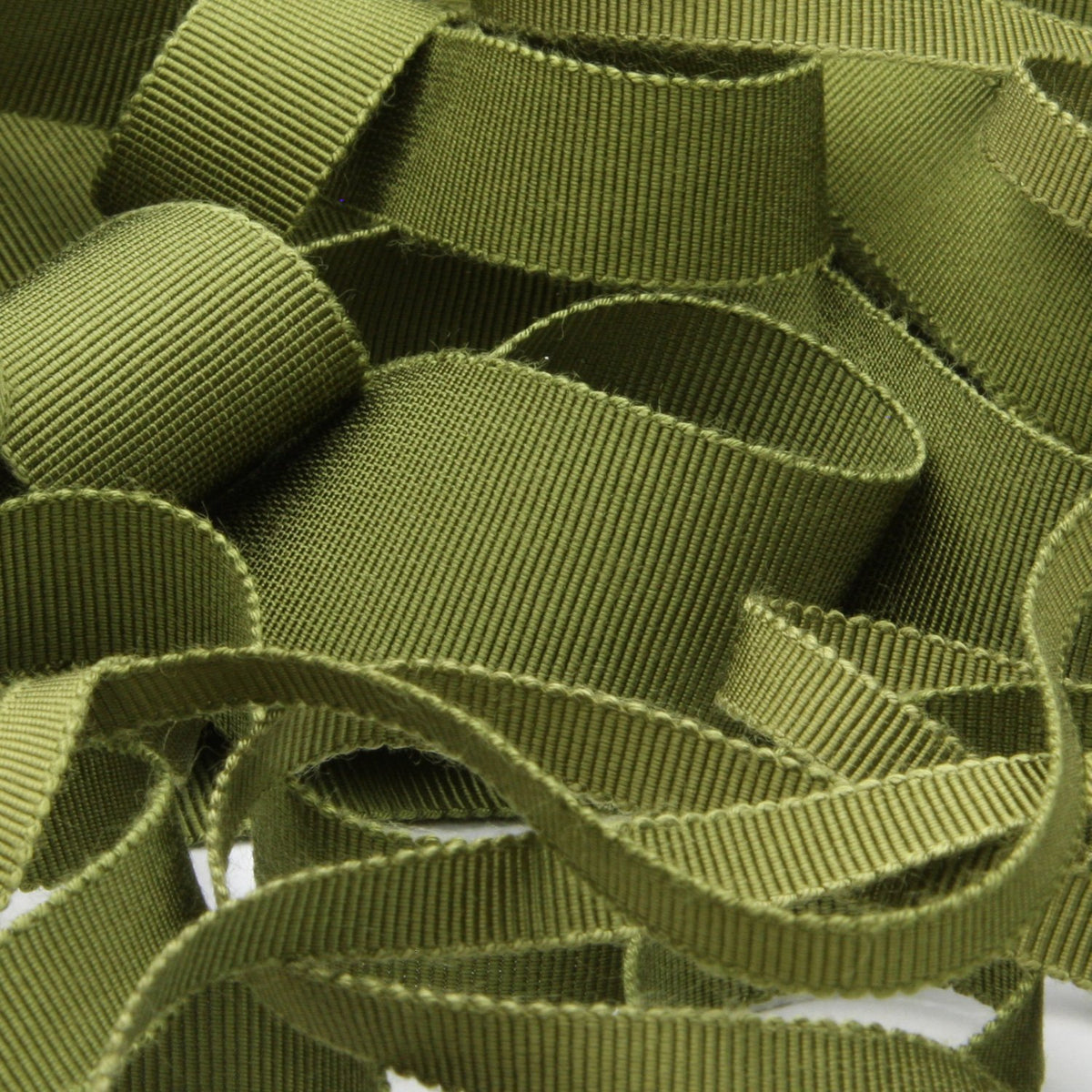 FUJIYAMA RIBBON [Sample] Rayon Grosgrain Ribbon (FY-200) 25mm 3 Meters Cut Olive Green