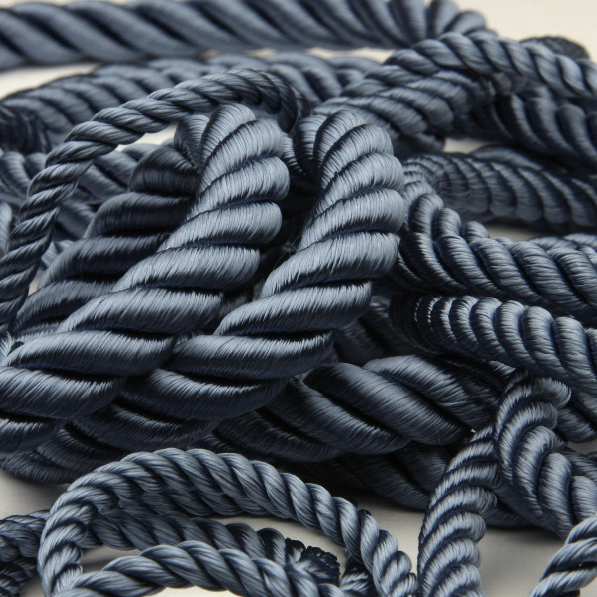 FUJIYAMA RIBBON [Sample] Rayon Twist Cord (FY-6080) approx.10mm 3 Meters Cut Shadow Blue