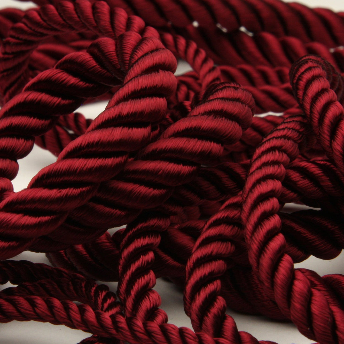 FUJIYAMA RIBBON [Sample] Rayon Twist Cord (FY-6080) approx.4mm 3 Meters Cut Wine Red
