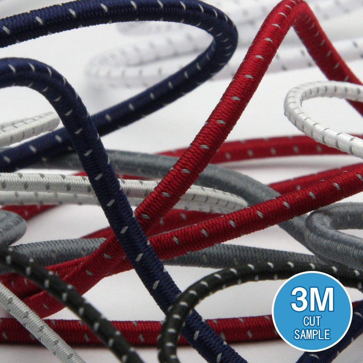 FUJIYAMA RIBBON [Sample] Reflect Elastic Cord (FY-6284) 3mm 3 Meters Cut