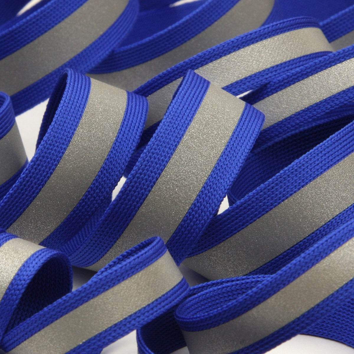 FUJIYAMA RIBBON [Sample] Reflect Knit Tape 15mm (19/32&quot;) 3 Meters Cut Blue