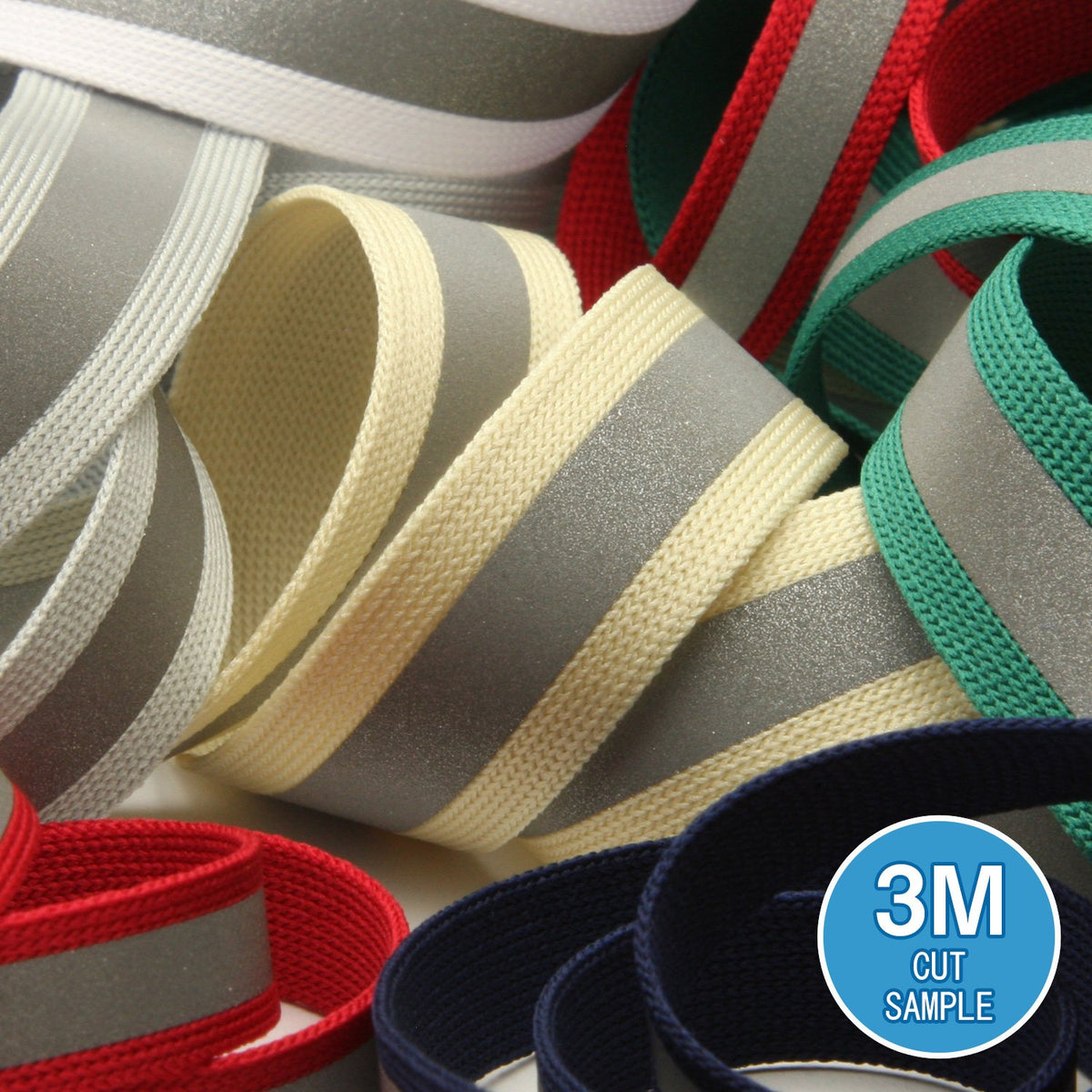 FUJIYAMA RIBBON [Sample] Reflect Knit Tape 9mm (3/8&quot;) 3 Meters Cut
