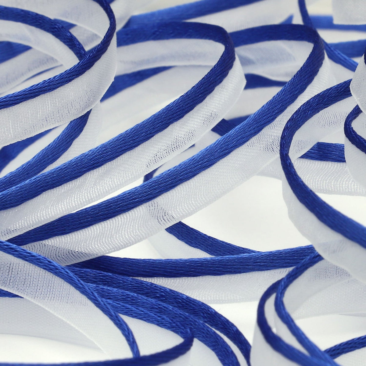 FUJIYAMA RIBBON [Sample] See-Through Piping approx.7mm (9/32&quot;) 3 Meters Cut Blue / White