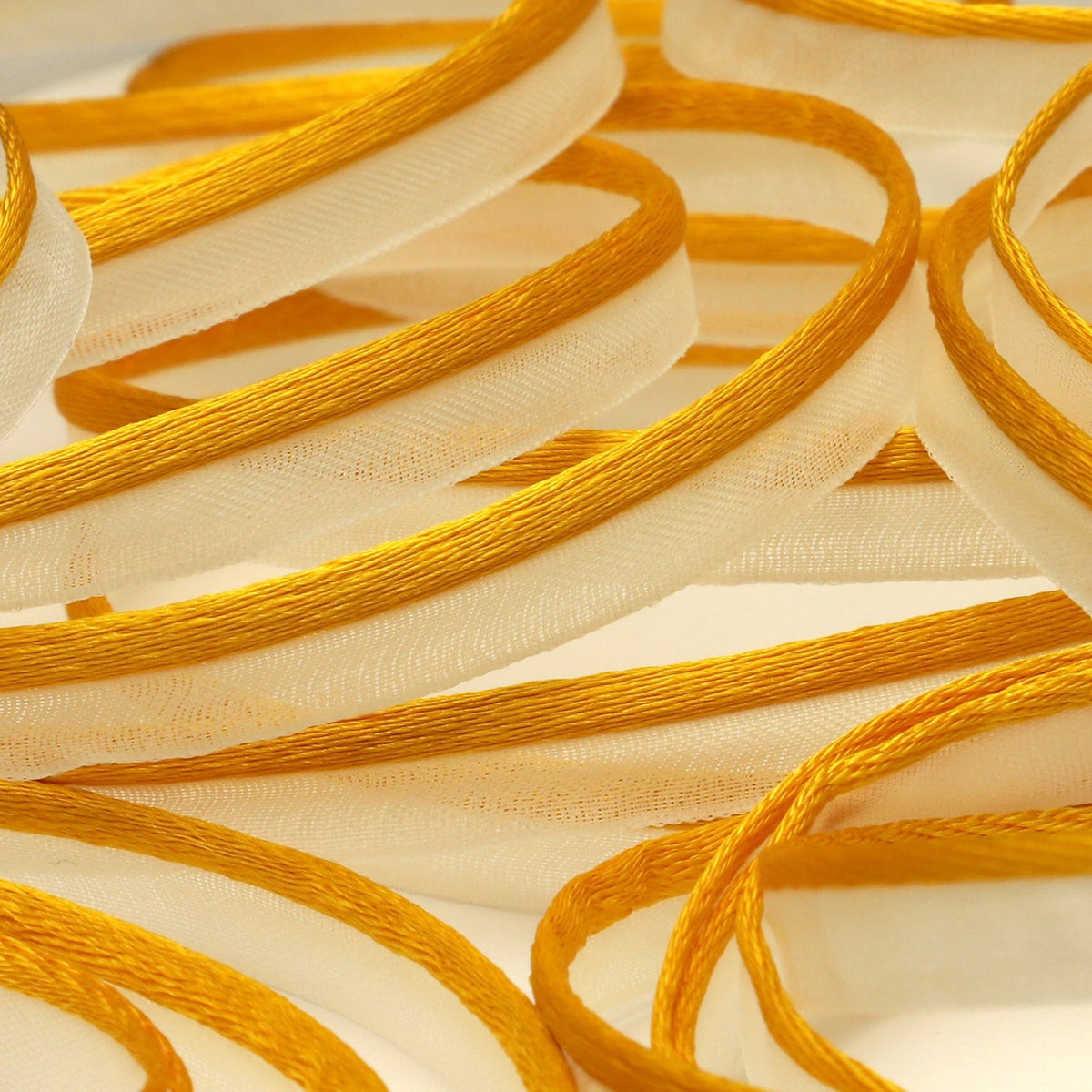 FUJIYAMA RIBBON [Sample] See-Through Piping approx.7mm (9/32&quot;) 3 Meters Cut Yellow / White