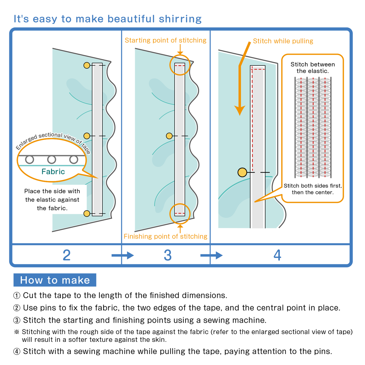 FUJIYAMA RIBBON [Sample] Shirring Type Inside Belt (FY-S730) approx.15mm 3 Meters Cut