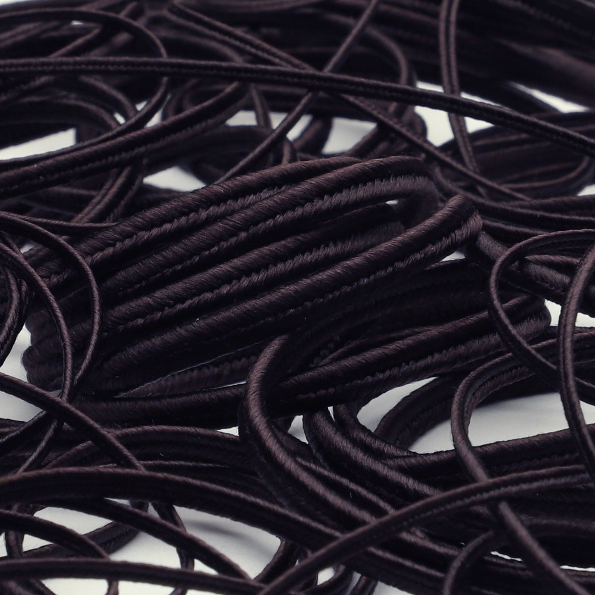 FUJIYAMA RIBBON [Sample] Silk Trimming Braid (FY-6342) approx.1.8mm 3 Meters Cut Coffee Brown