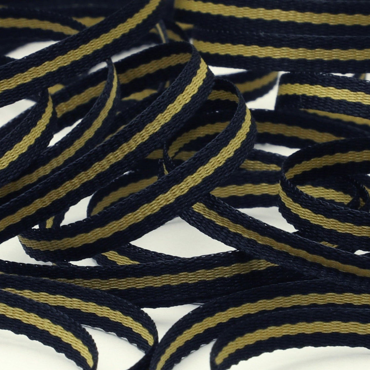 FUJIYAMA RIBBON [Sample] Stripe Grosgrain Ribbon approx.4mm (5/32&quot;) 3 Meters Cut Black / Gold / Black
