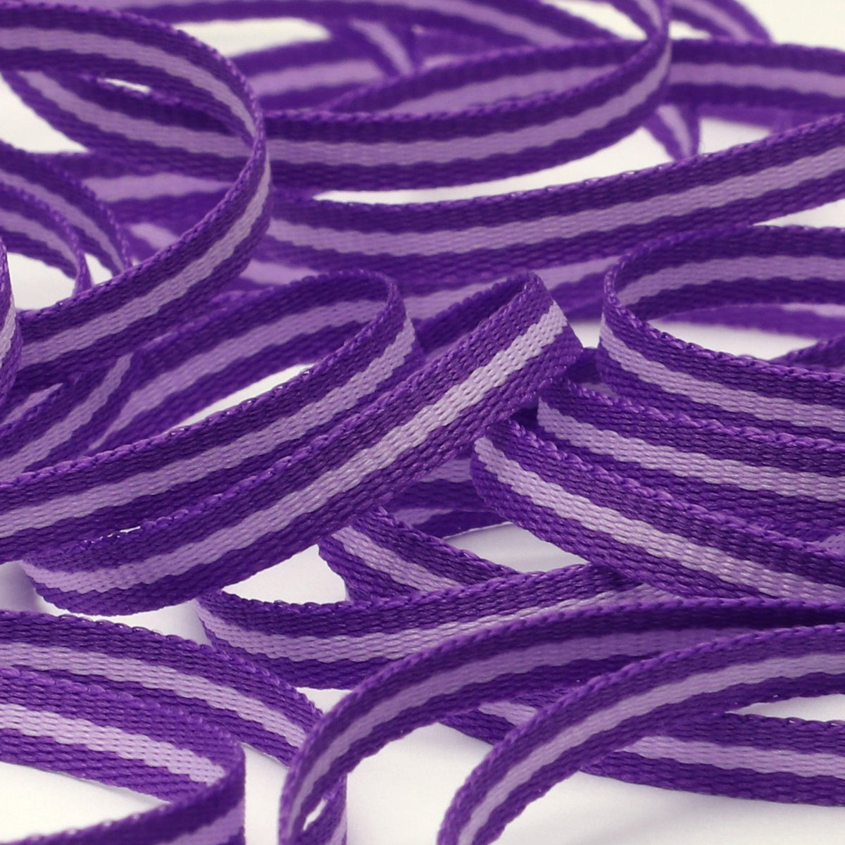FUJIYAMA RIBBON [Sample] Stripe Grosgrain Ribbon approx.4mm (5/32&quot;) 3 Meters Cut Purple / Light Purple / Purple