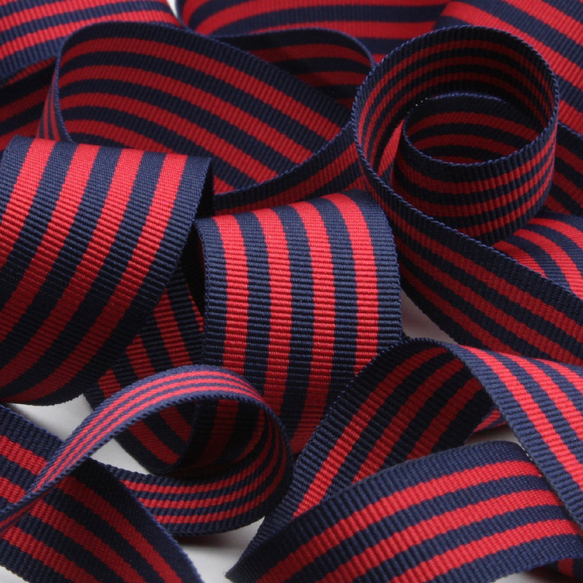 FUJIYAMA RIBBON [Sample] Stripe Grosgrain Ribbon (FY-2242) approx.15mm 3 Meters Cut Navy Blue / Dark Red