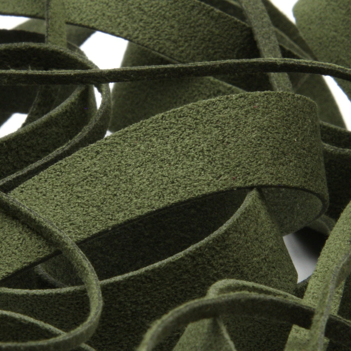 FUJIYAMA RIBBON [Sample] Suede Tape (FY-17700) 3mm 3 Meters Cut Olive Green