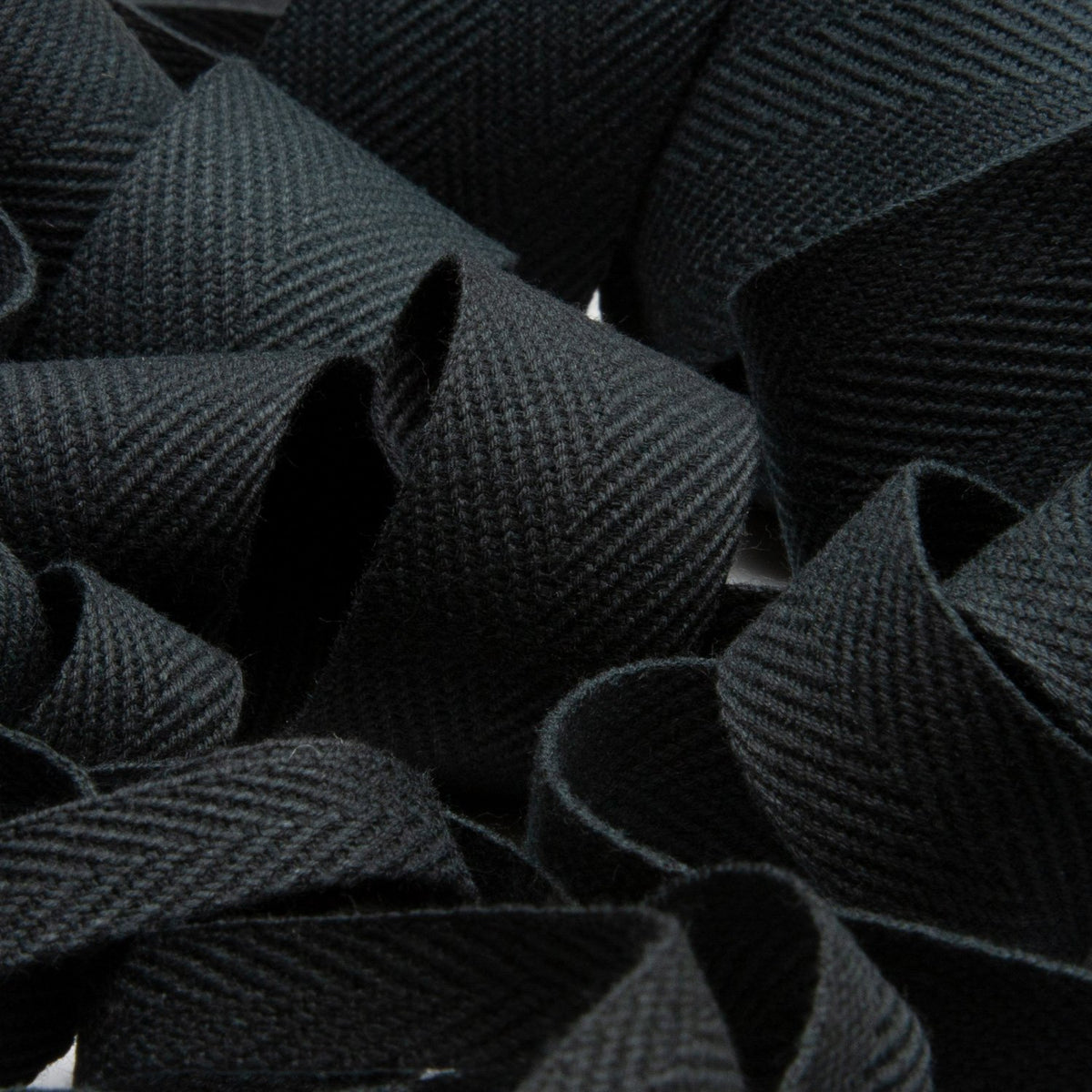 FUJIYAMA RIBBON [Sample] Thick Cotton Herringbone Ribbon (FY-270) 10mm 3 Meters Cut Black