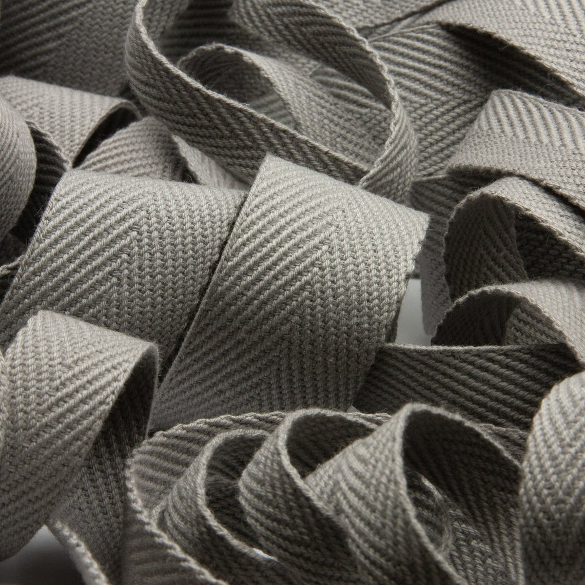 FUJIYAMA RIBBON [Sample] Thick Cotton Herringbone Ribbon (FY-270) 20mm 3 Meters Cut Gray