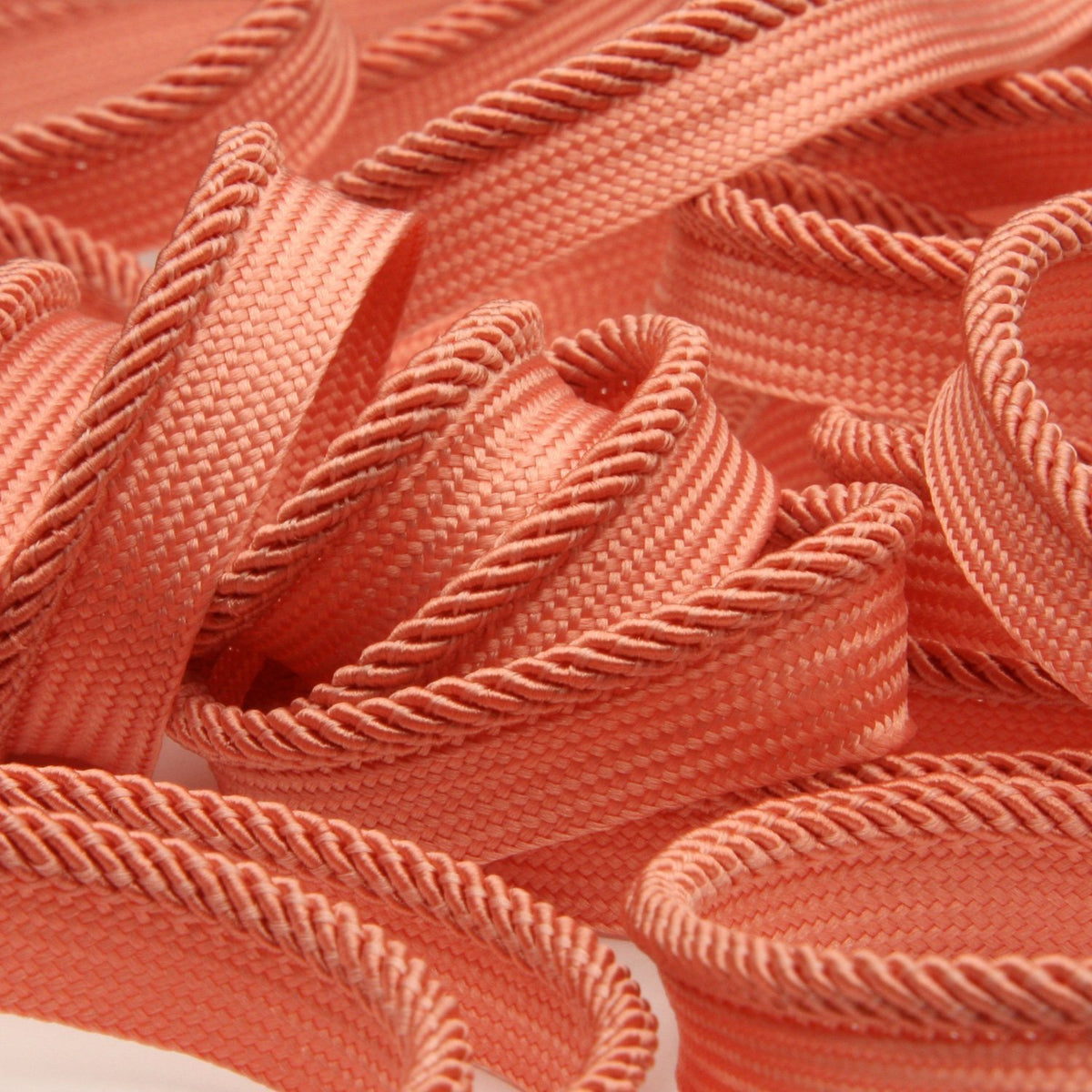 FUJIYAMA RIBBON [Sample] Twill Piping approx.11mm (7/16&quot;) 3 Meters Cut Coral Pink
