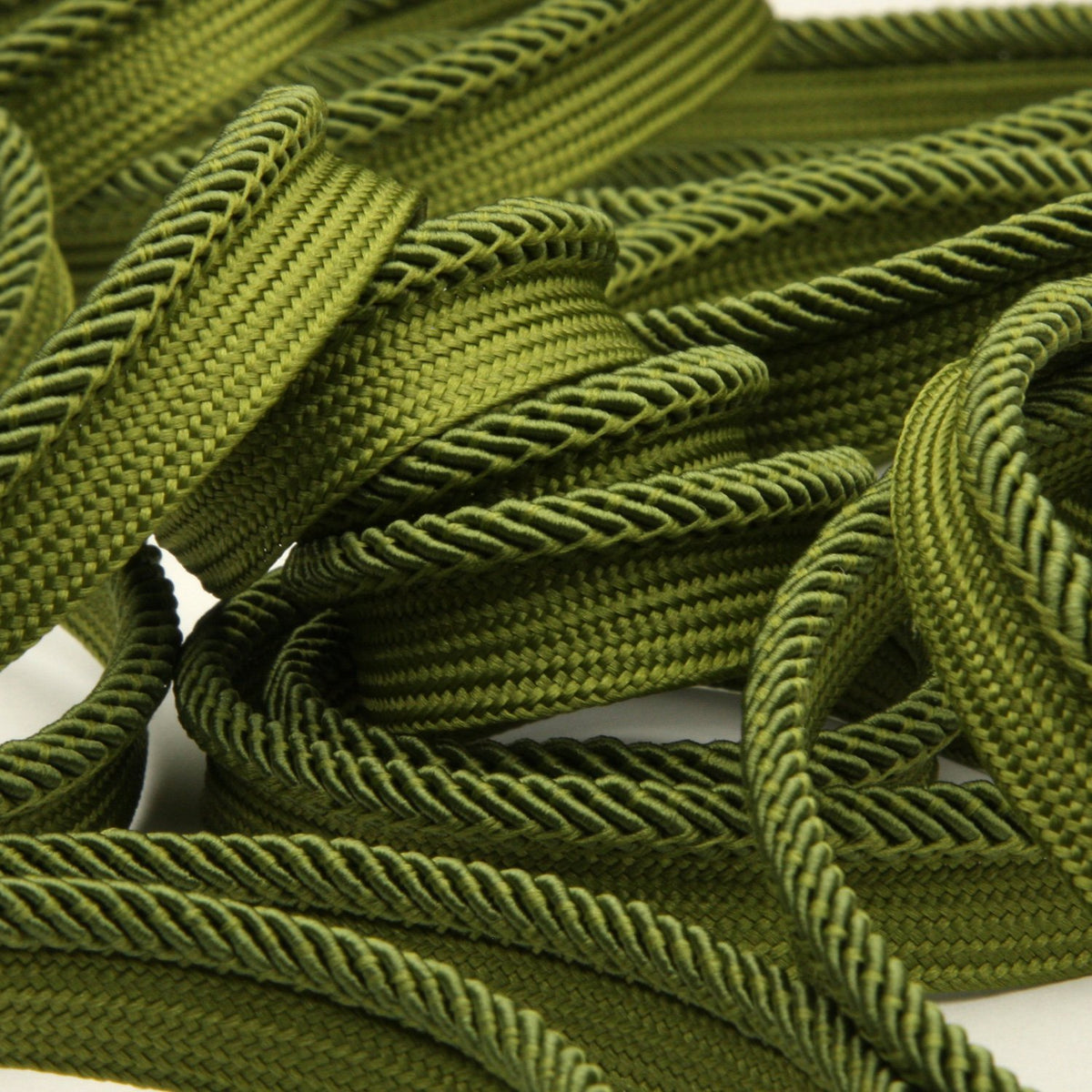 FUJIYAMA RIBBON [Sample] Twill Piping approx.11mm (7/16&quot;) 3 Meters Cut Olive Green