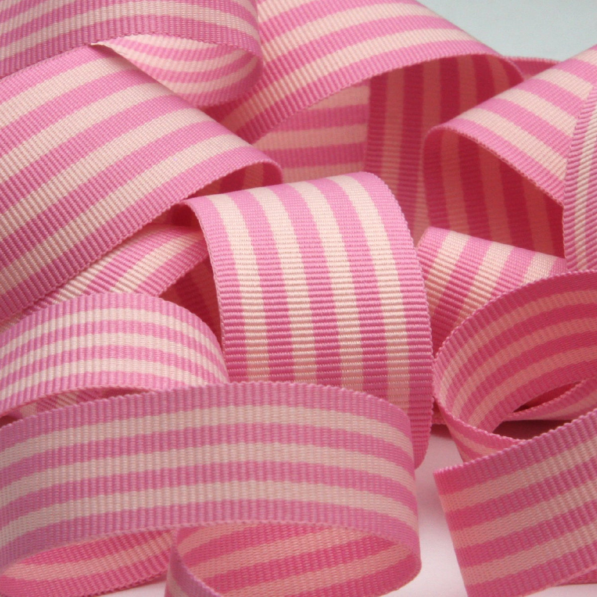 FUJIYAMA RIBBON Stripe Grosgrain Ribbon approx.24mm 9.14 Meters Roll Pink / Light Pink