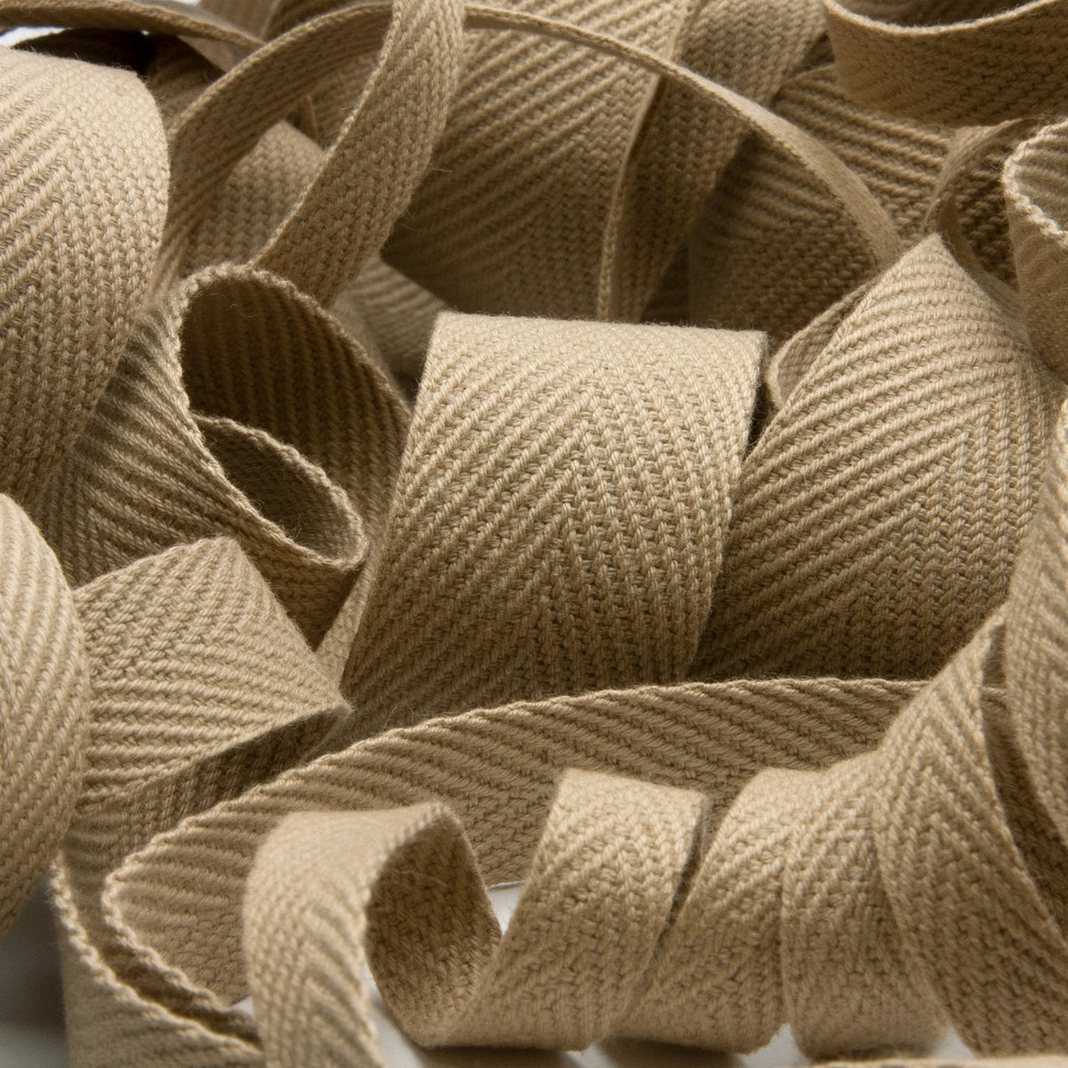FUJIYAMA RIBBON Thick Cotton Herringbone Ribbon 15mm 9.14 Meters Roll Beige