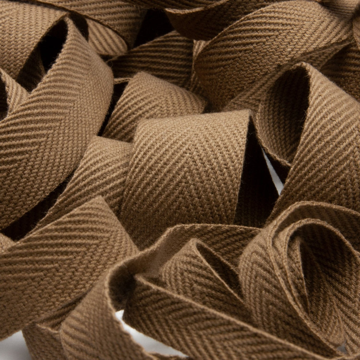 FUJIYAMA RIBBON Thick Cotton Herringbone Ribbon 25mm 9.14 Meters Roll Ecru