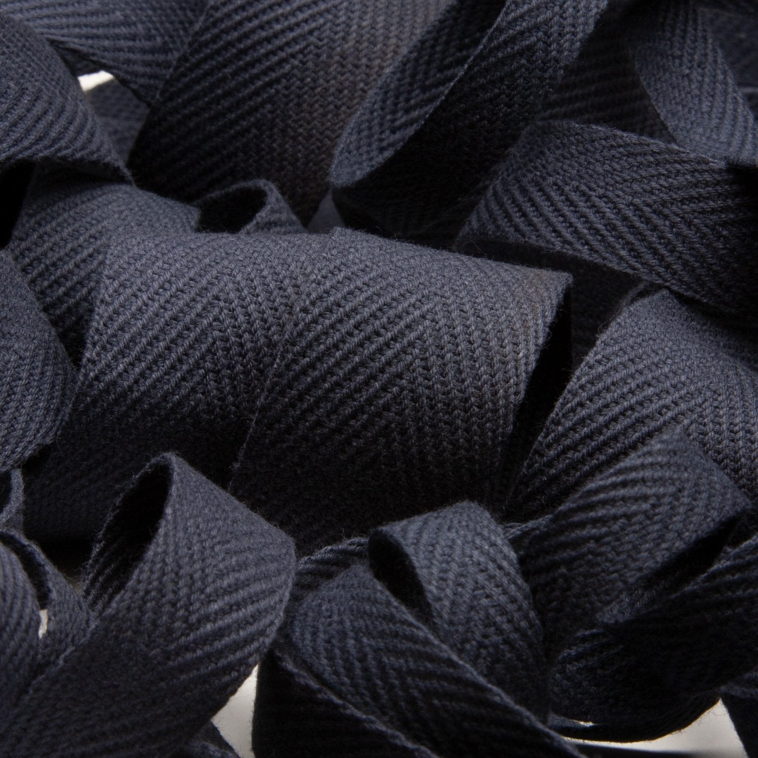 CottonバルーンRibbonビスチェ ブラックFREE Thick Cotton Herringbone Ribbon 25mm (1