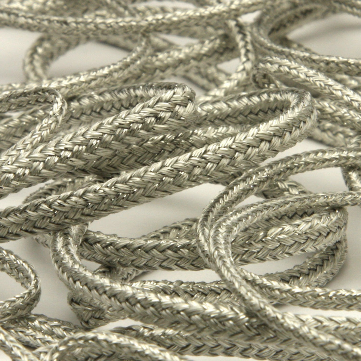 FUJIYAMA RIBBON [Wholesale] Antique Metallic Spindle Cord approx.3mm 30 Meters Roll White / Silver