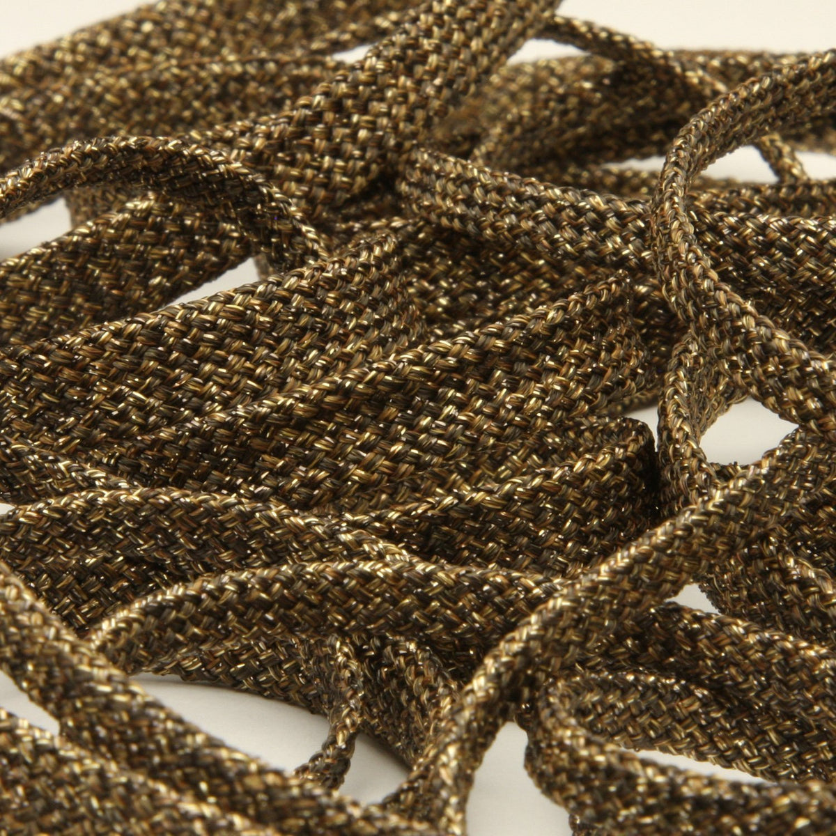 FUJIYAMA RIBBON [Wholesale] Antique Metallic Spindle Cord approx.5mm 30 Meters Roll Brown / Gold