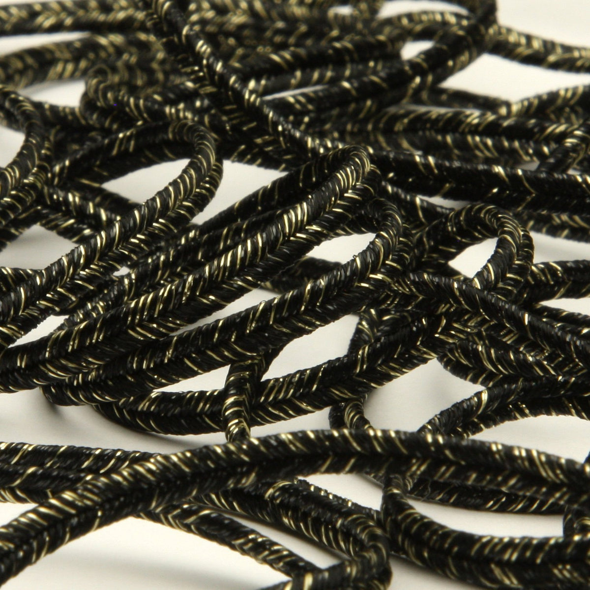 FUJIYAMA RIBBON [Wholesale] Antique Metallic Trimming Braid approx.3mm 30 Meters Roll Black / Champagne Gold