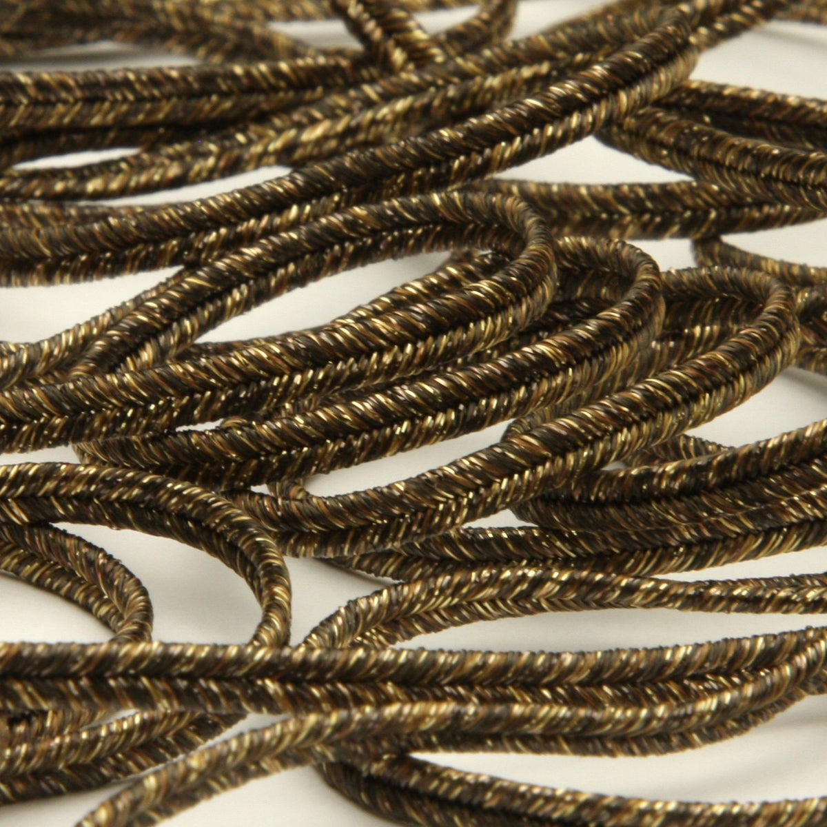 FUJIYAMA RIBBON [Wholesale] Antique Metallic Trimming Braid approx.3mm 30 Meters Roll Brown / Gold