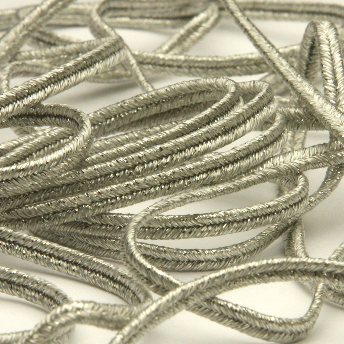 FUJIYAMA RIBBON [Wholesale] Antique Metallic Trimming Braid approx.3mm 30 Meters Roll White / Silver