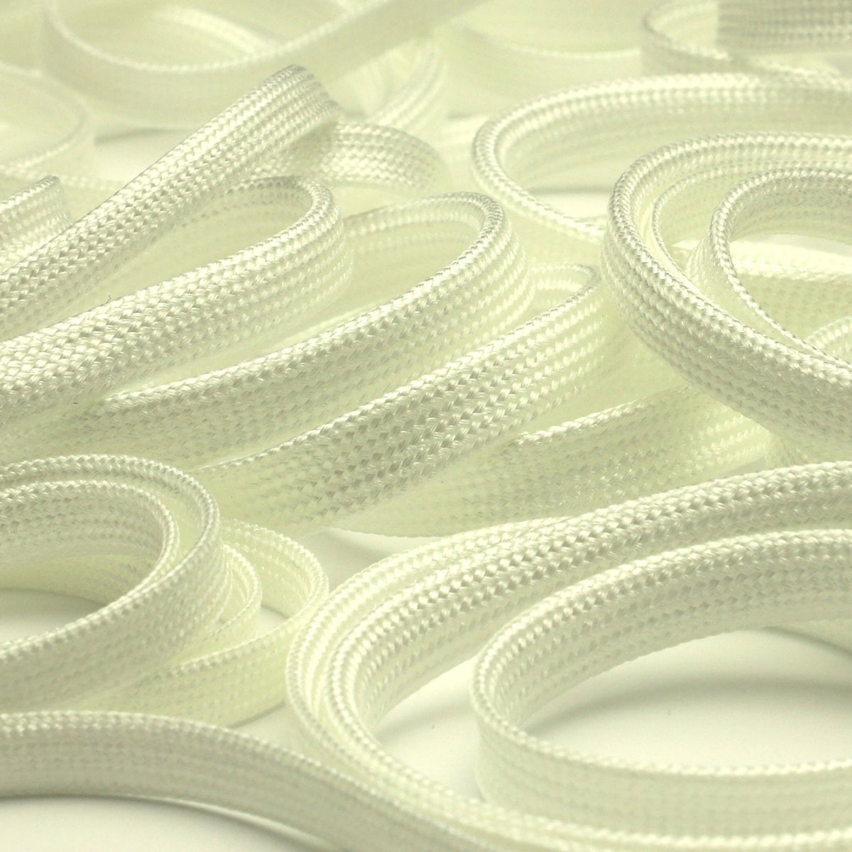 FUJIYAMA RIBBON [Wholesale] Bright Flat Cord approx.5mm (3/16&quot;) 30 Meters Roll Milky White