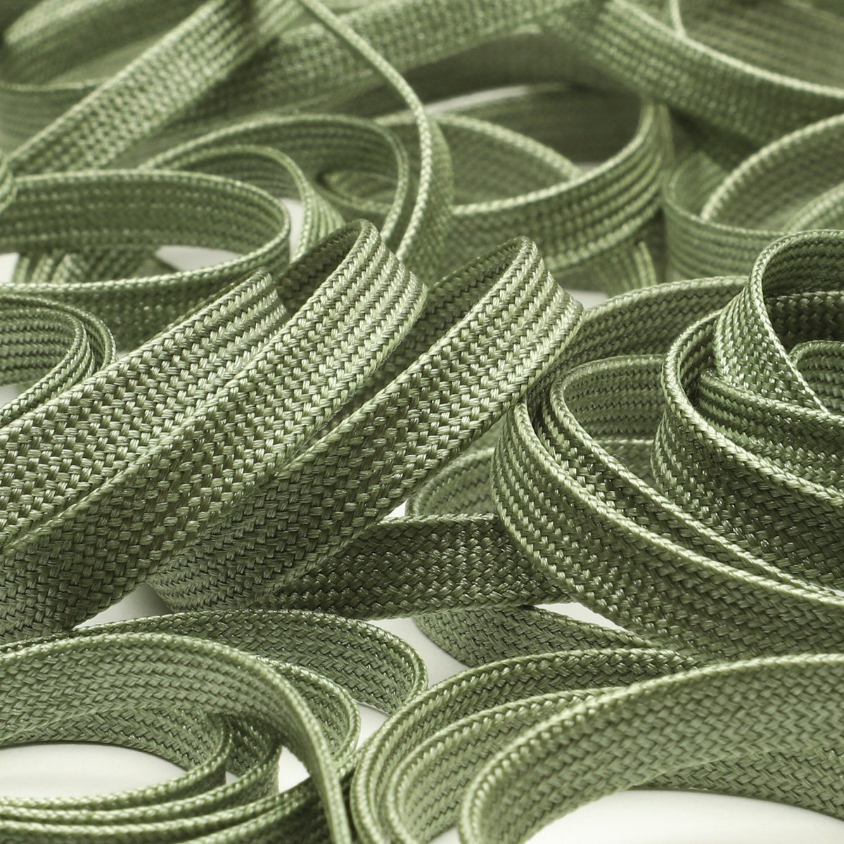 FUJIYAMA RIBBON [Wholesale] Bright Flat Cord approx.7mm (9/32&quot;) 30 Meters Roll Sage Green