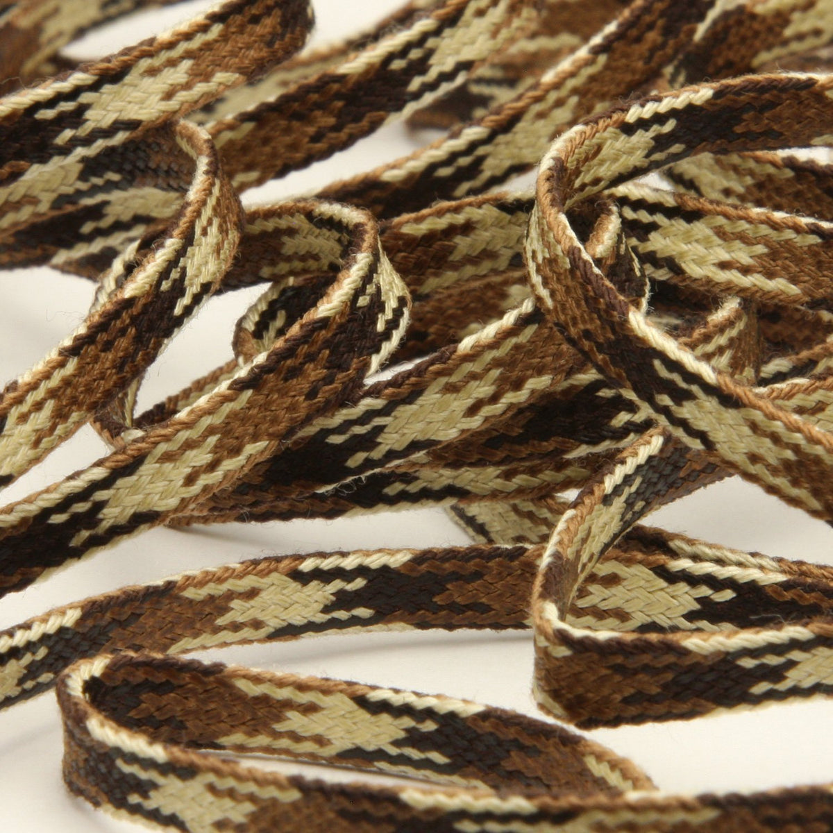FUJIYAMA RIBBON [Wholesale] Camouflage Spindle Cord approx.5mm 50 Meters Roll Brown Mix