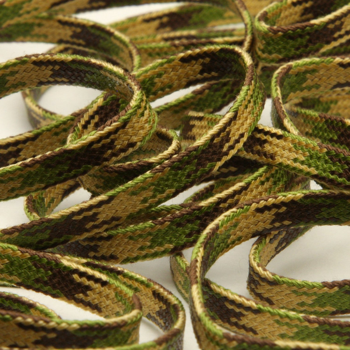 FUJIYAMA RIBBON [Wholesale] Camouflage Spindle Cord approx.5mm 50 Meters Roll Khaki Mix