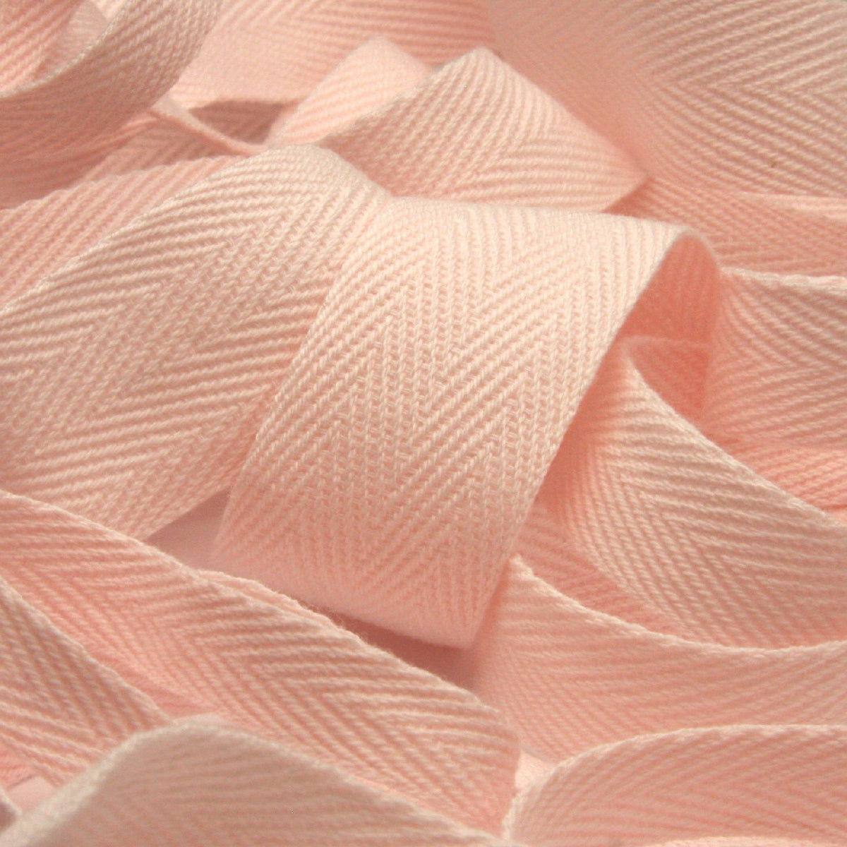 FUJIYAMA RIBBON [Wholesale] Cotton Herringbone Ribbon 20mm 30 Meters Roll Light Pink