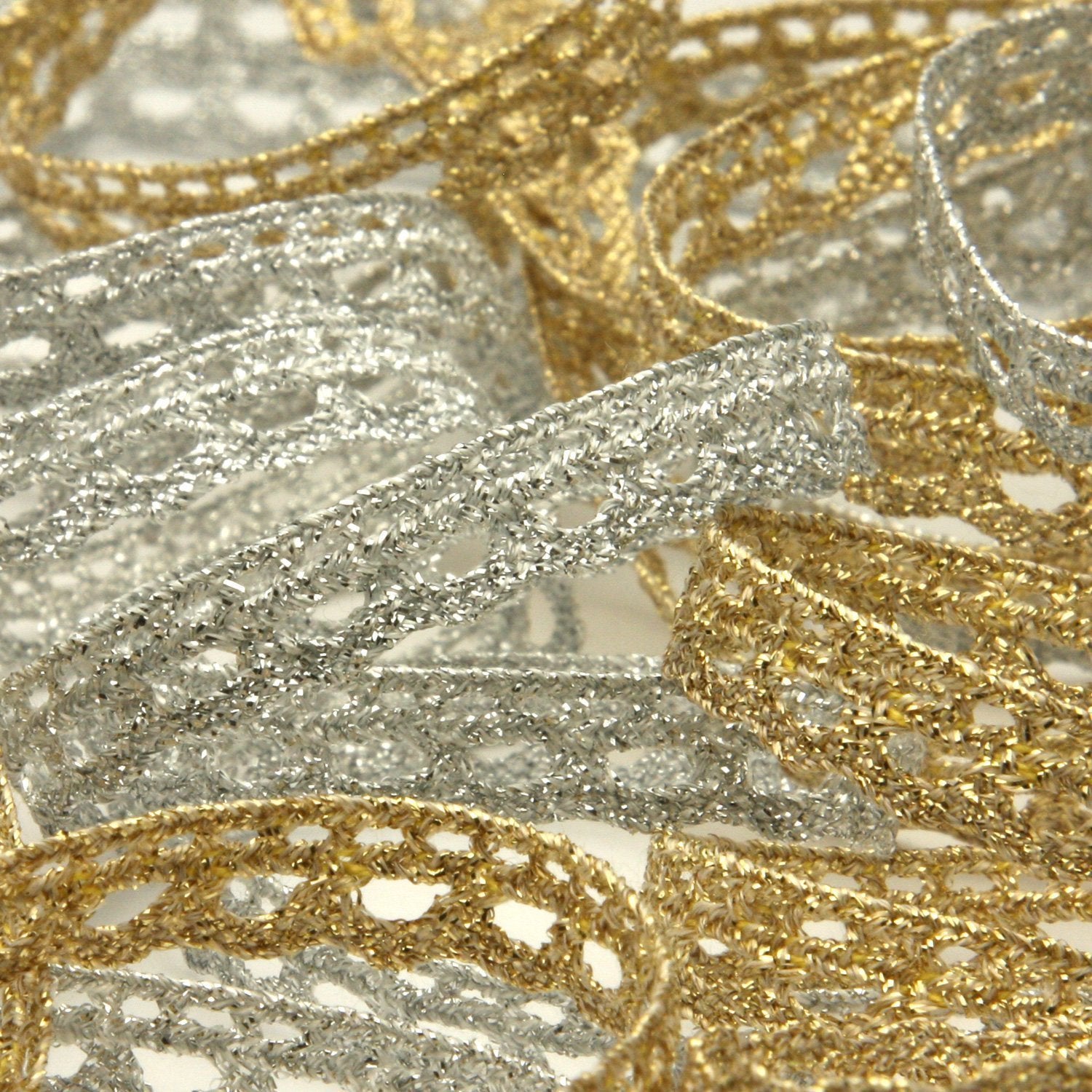FUJIYAMA RIBBON [Wholesale] Metallic Torchon Lace approx.8mm 30 Meters Roll
