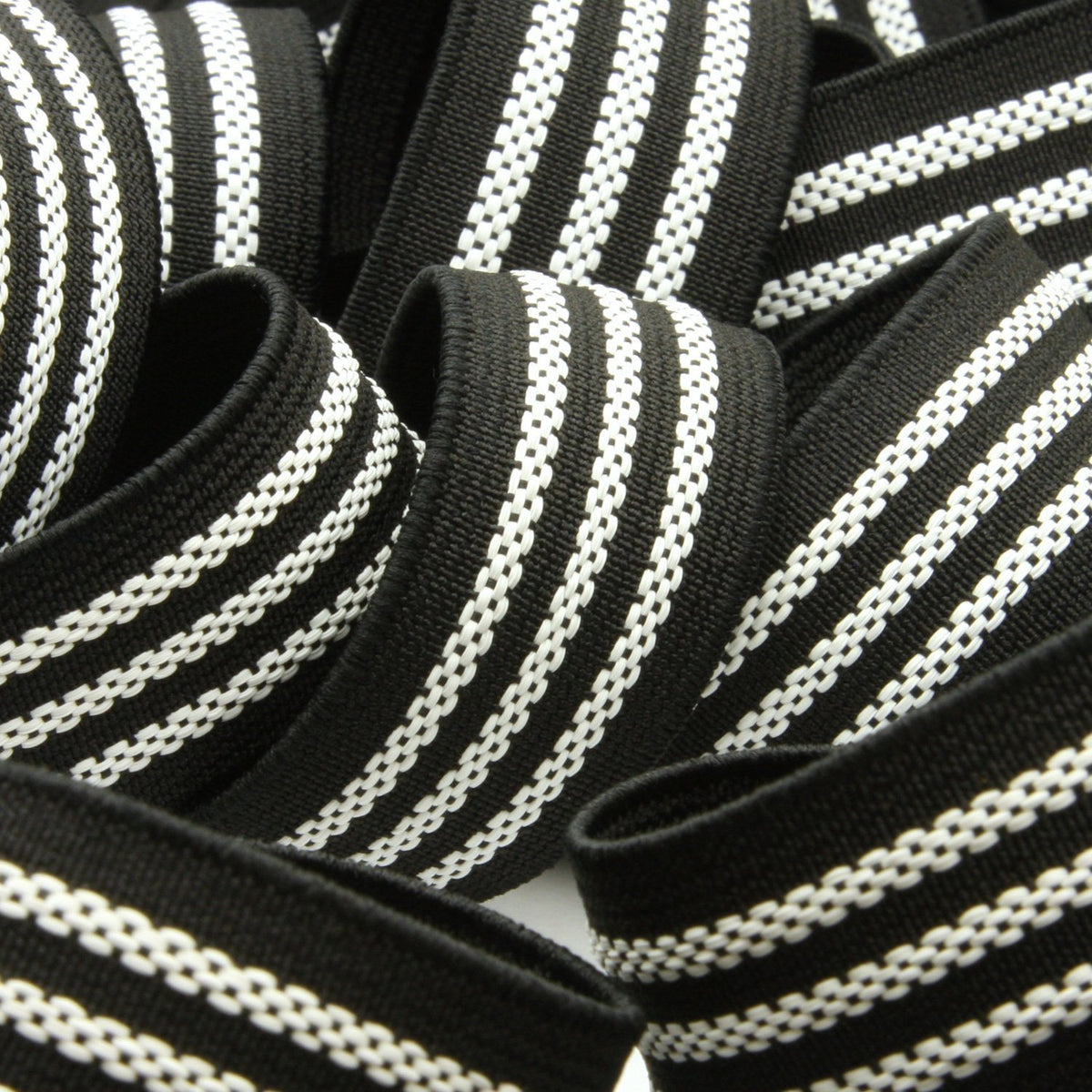 FUJIYAMA RIBBON [Wholesale] Non-Slip Band 25mm Black &amp; White 30 Meters Roll