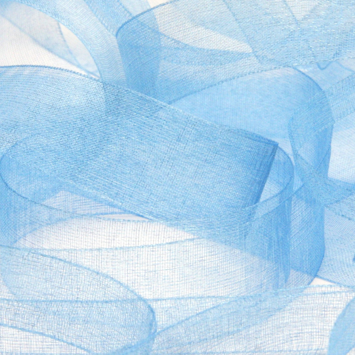 FUJIYAMA RIBBON [Wholesale] Organdy Ribbon 12mm 30 Meters Roll Light Blue