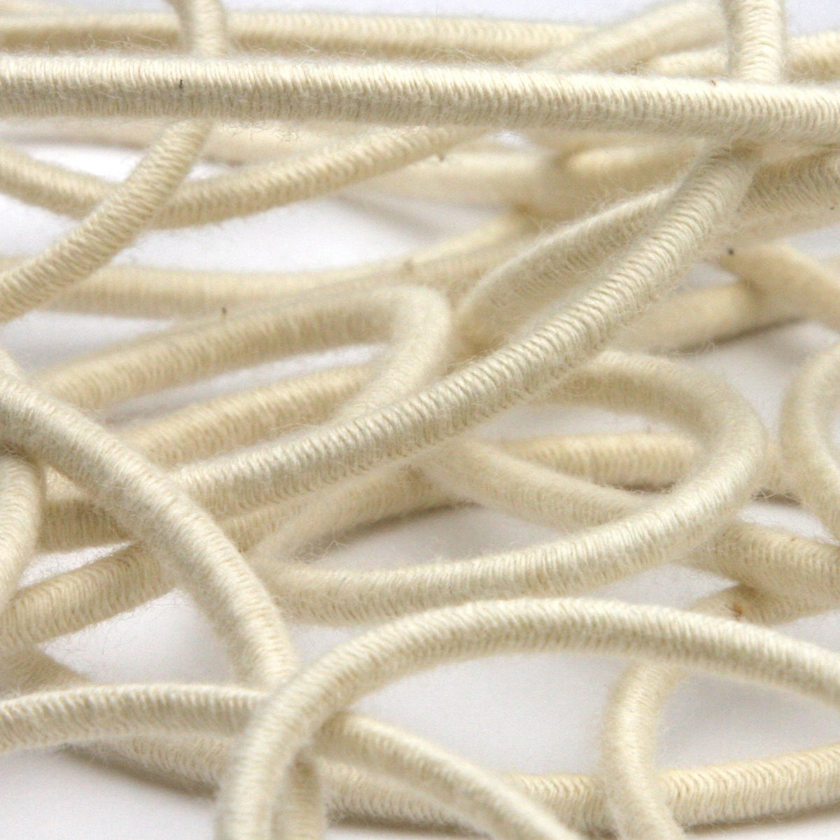 FUJIYAMA RIBBON [Wholesale] Organic Cotton Elastic Cord approx.3mm 50 Meters Roll Natural White